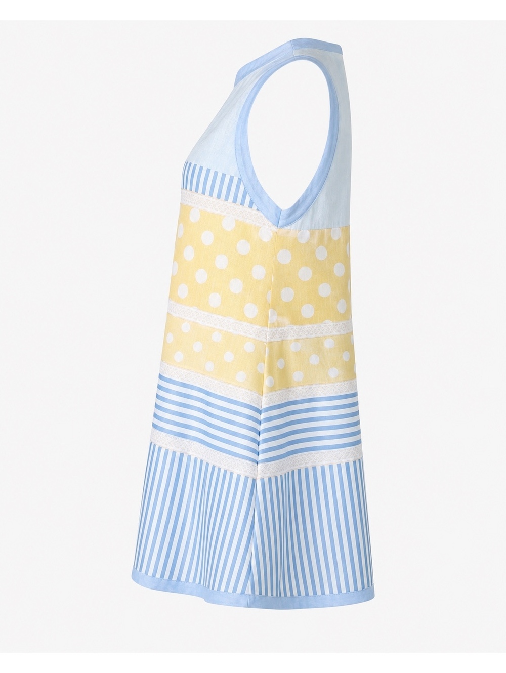 Patchwork Polka Dot Stripe Sleeveless Summer Dress - Picture 6 of 7